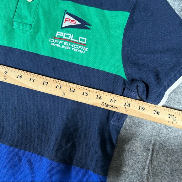Polo Ralph Lauren Polo Shirt Mens Medium Stripe Colorblock Offshore Sailing Team - Picture 6 of 7